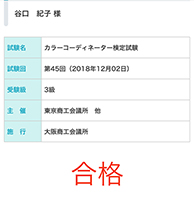 カラーコーディネーター３級